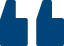 Blue quotation marks symbol representing patient testimonials or reviews for dental practice.